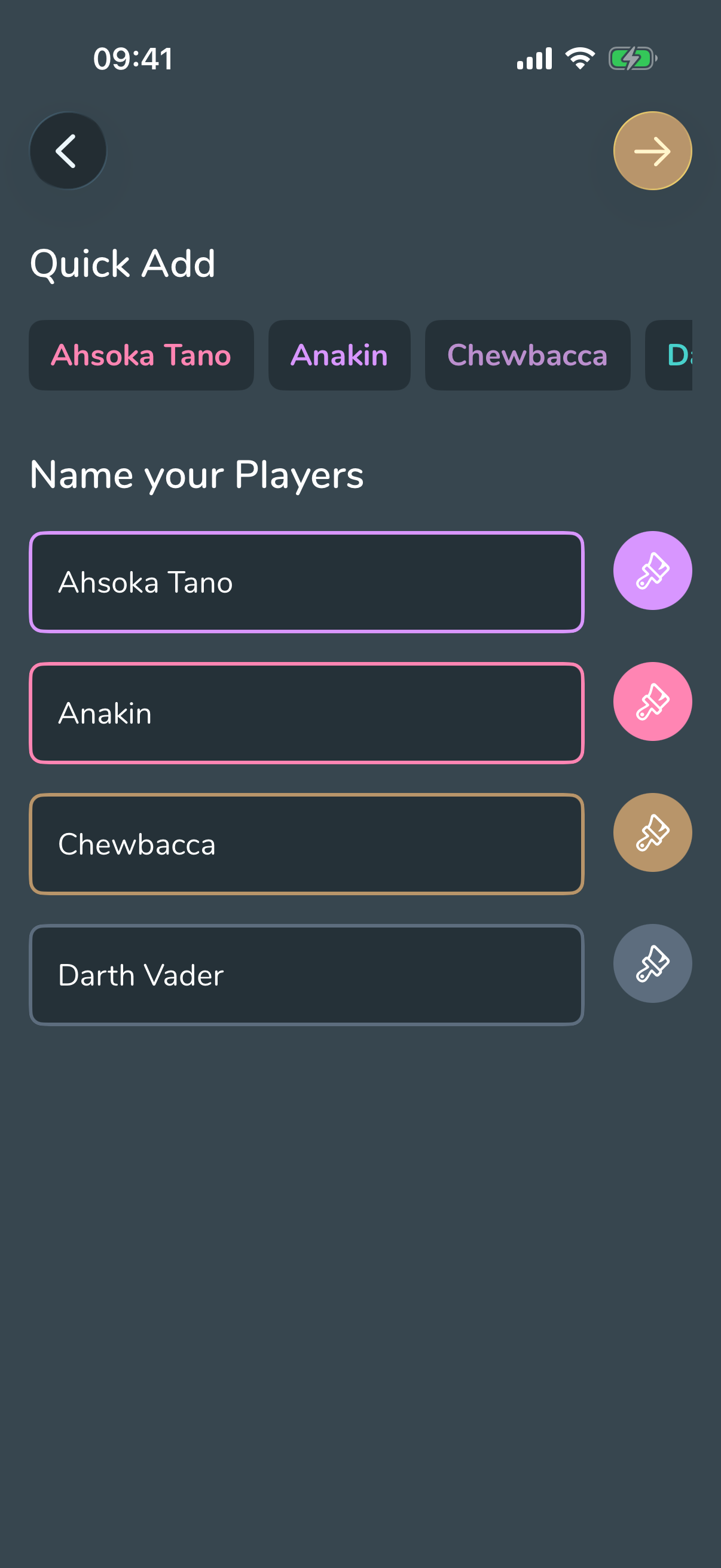 Player names
